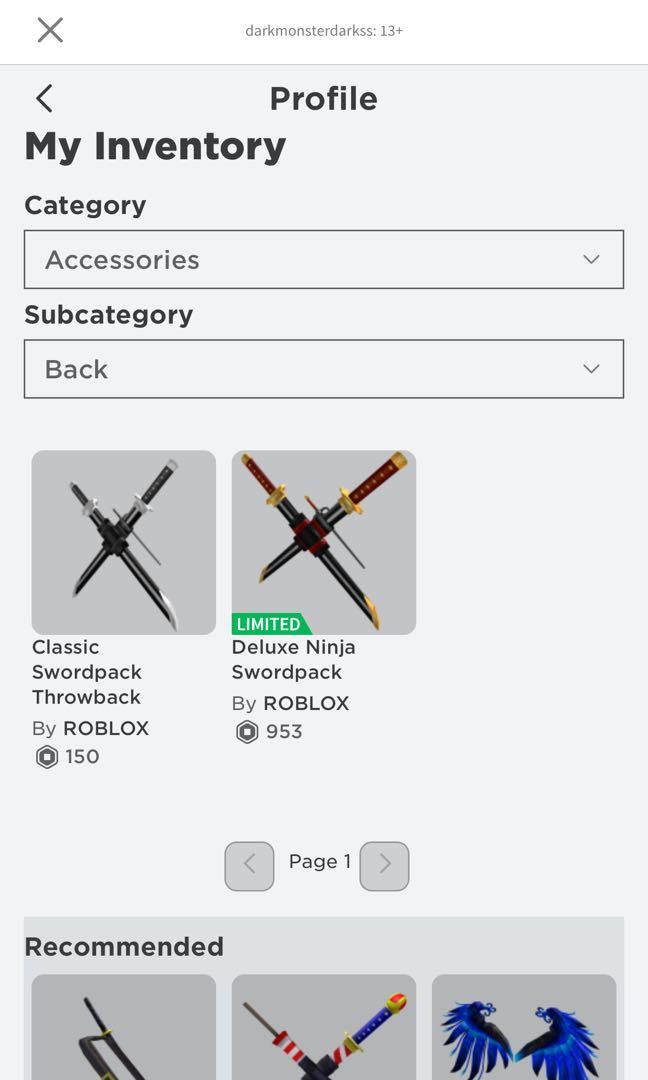 Roblox Toys Games Video Gaming Video Games On Carousell - deluxe ninja sword pack roblox