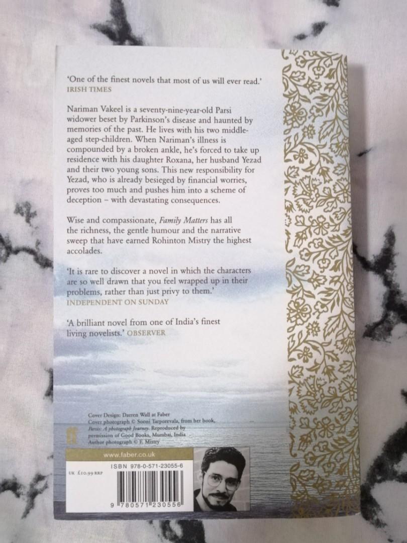 Rohinton Mistry Family Matters Books Stationery Fiction On Carousell