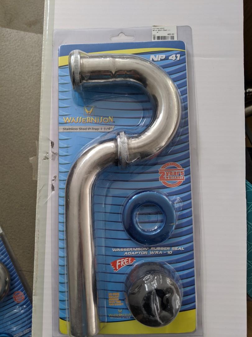 Stainless Steel P- Trap 1 1/4, Furniture & Home Living ...