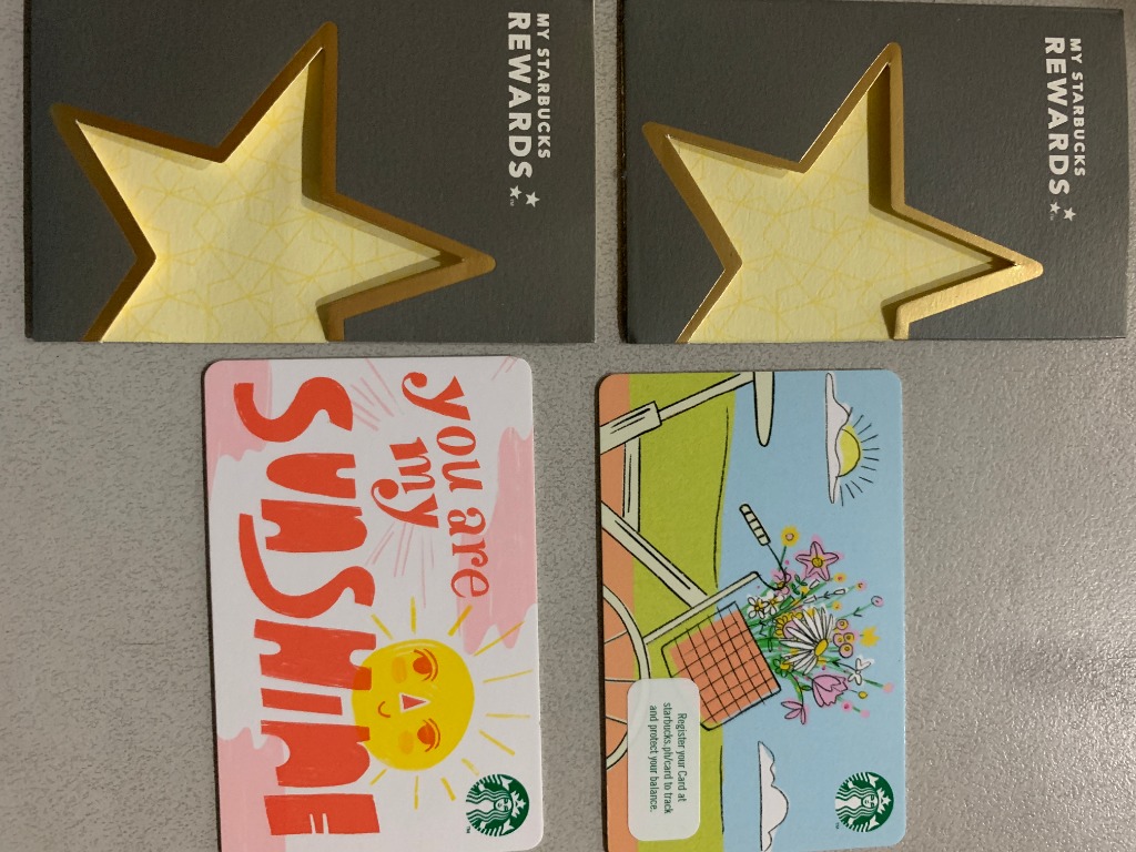 Starbucks cards set with sleeves pin intact