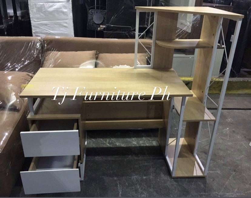 Study Table with Side Shelves (Category: Tables & Sets) located in Quezon City. Submitted by tjfurnitureph (Listing ID 1026110435, Image 3). Description: Study Table with Side Shelves Model: Einstein 01 Color: natural + white Dimension:52/22/30 desk height 49” shelves height inches Php-6300 Additional del Fee We Deliver Within Metro Manila We Accept COD ( Cash on Delivery) And also thru Grab & Lalamove Pm us for inquiries! .