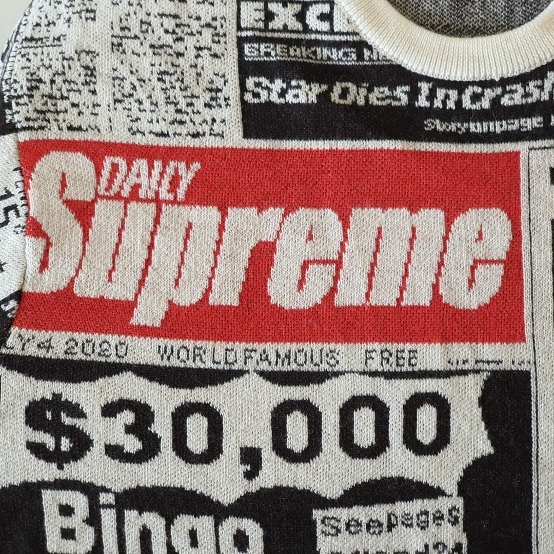Supreme newsprint sweater outlet