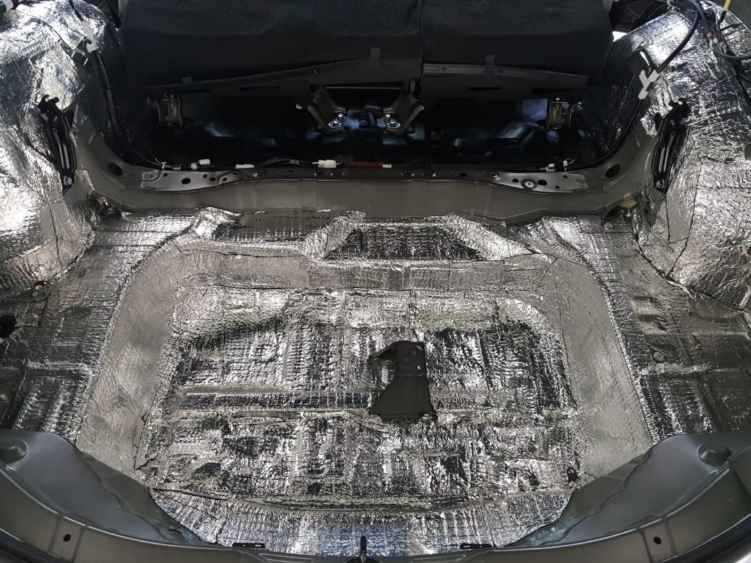Toyota Harrier boot and rear tyre Soundproofing, Car Accessories, Accessories on Carousell
