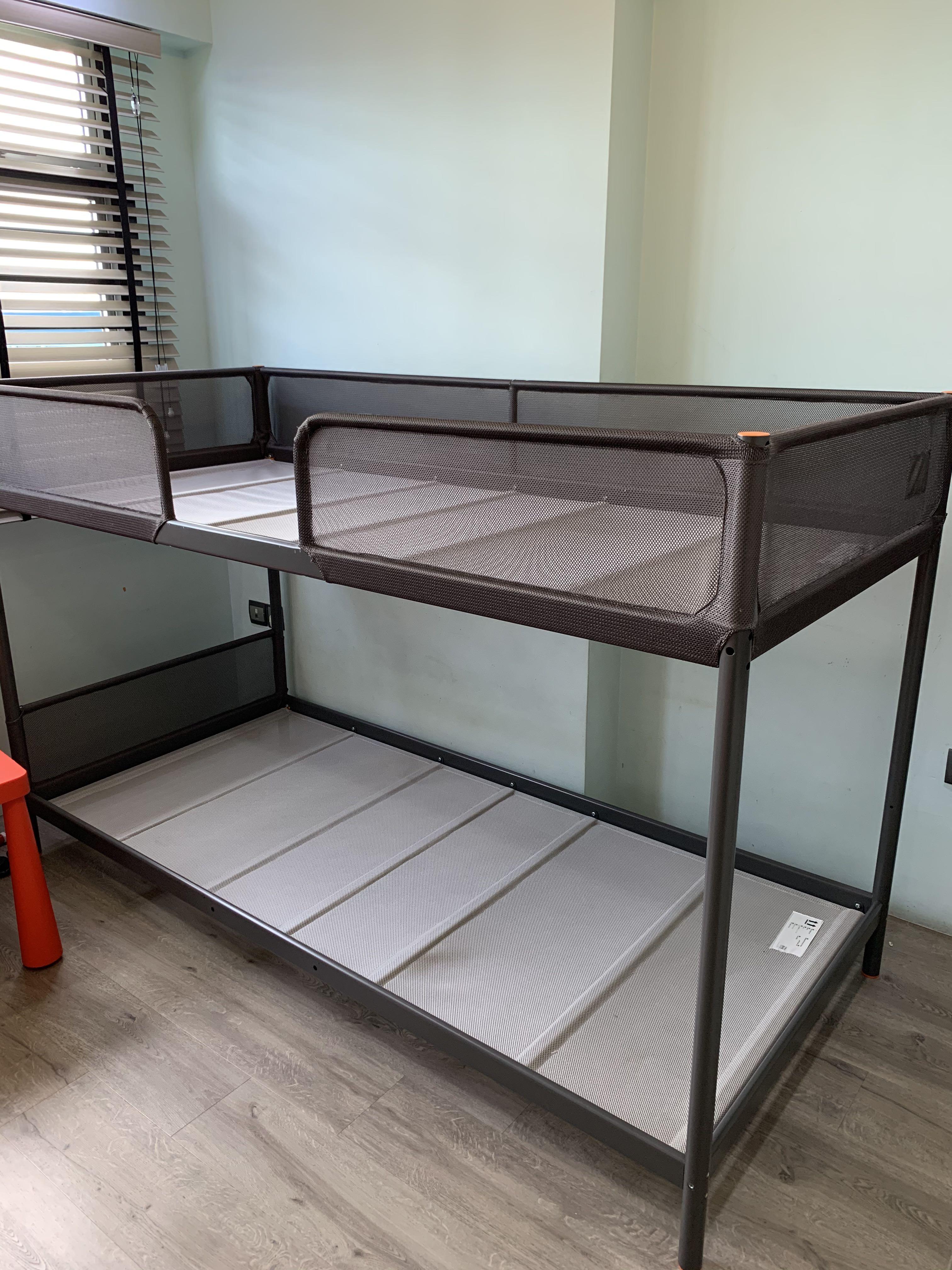 TUFFING Bunk bed frame, dark grey, 90x200 cm, Furniture & Home Living