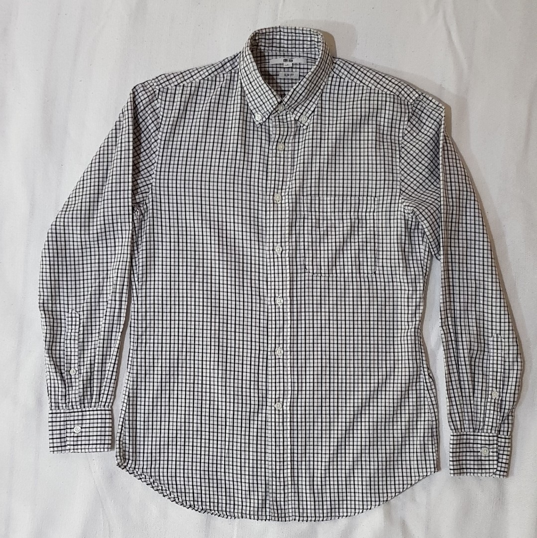 Uniqlo Checkered Longsleeves Polo, Men's Fashion, Tops & Sets, Tshirts ...