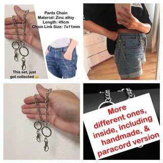 Unisex Pants / Wallet Chain - various, inclusive of handmade to order; Default price is for lowest priced version [metal & Paracord paracord550 550; N-170820 uncle anthony]