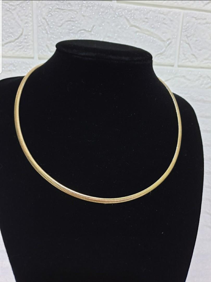 14K White Gold Omega Necklace - Moriartys Gem Art