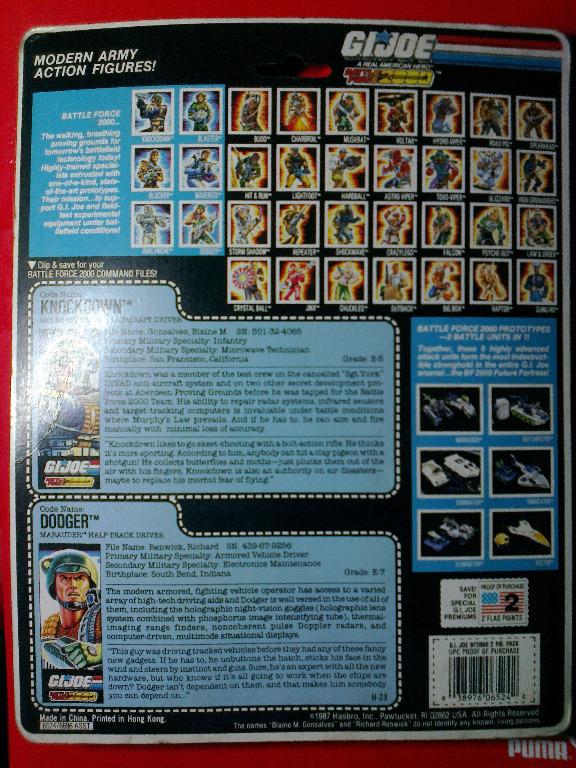 1987 Vintage GI Joe (Battle Force 2000) Knockdown and Dodger (Hasbro), Hobbies & Toys, Toys