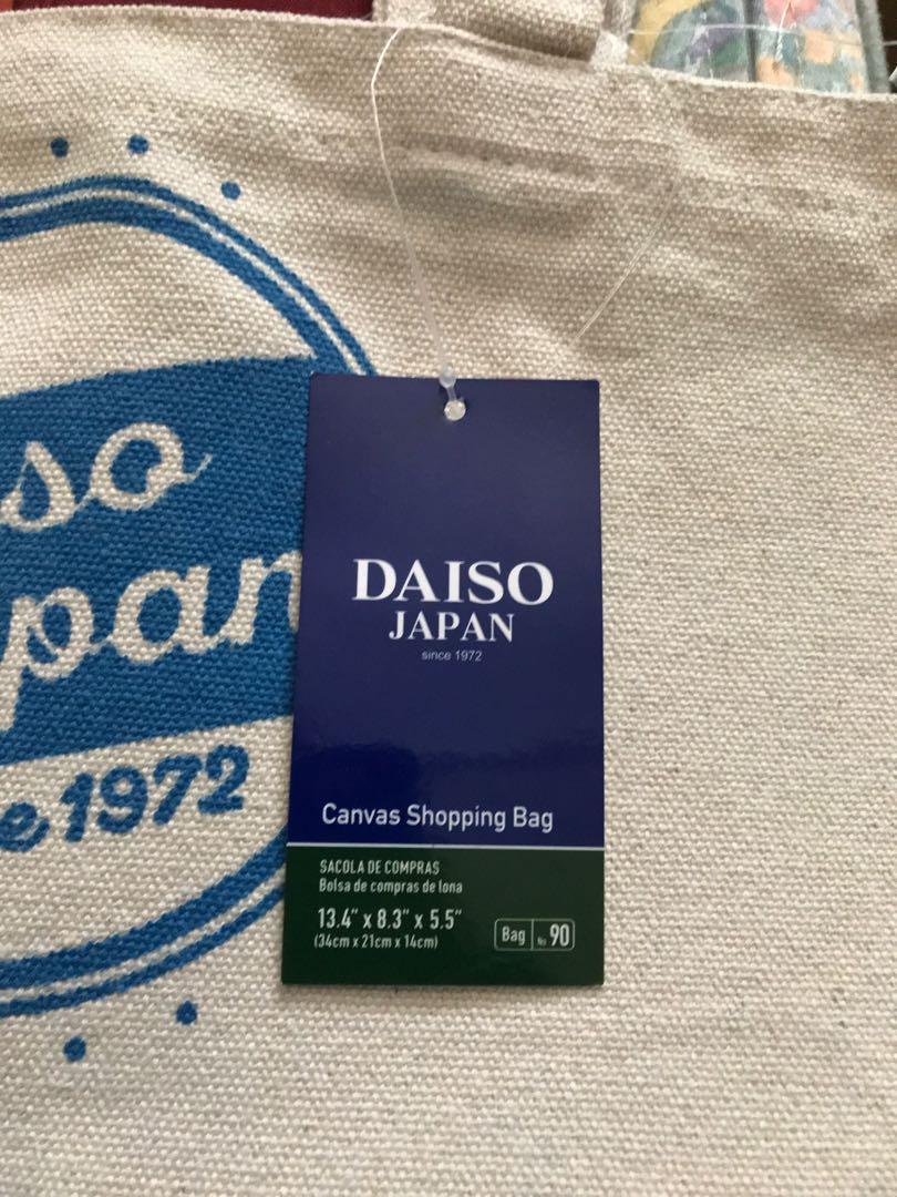 [2 for 2] Daiso Canvas Shopping Bag, Women's Fashion, Bags & Wallets