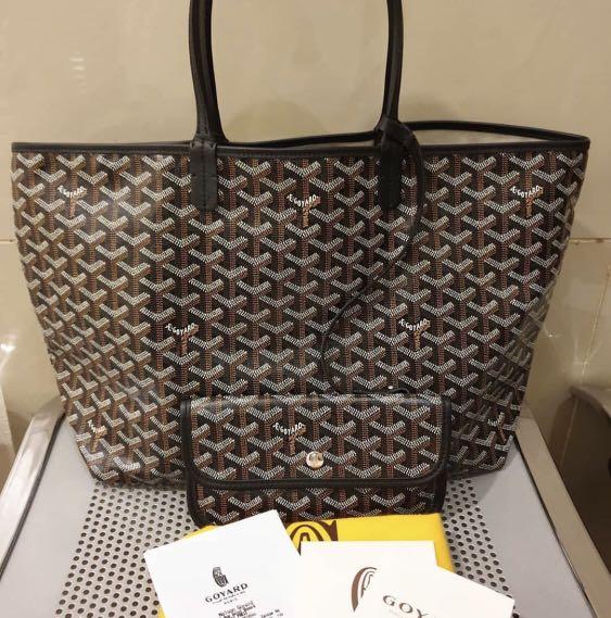 💯 Authentic Goyard GOYARD Black St. Louis PM Tote Bag, Luxury