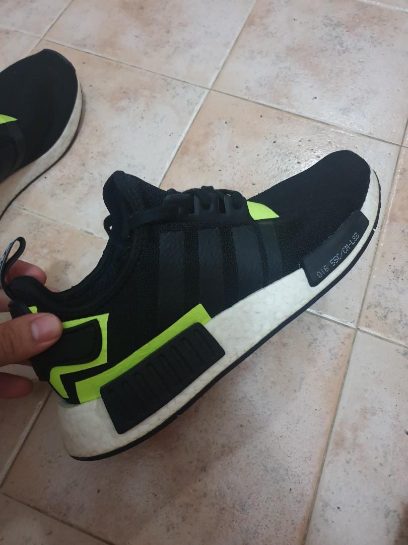 Adidas NMD R1 Black Neon Yellow (Size 