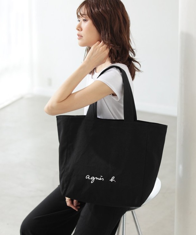 agnes b. logo tote bag