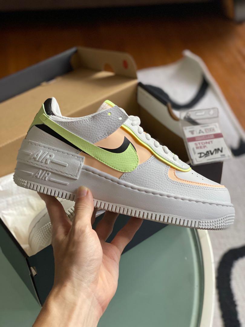 Air Force 1 Shadow “White Crimson Tint”, Women's Fashion, Shoes on Carousell