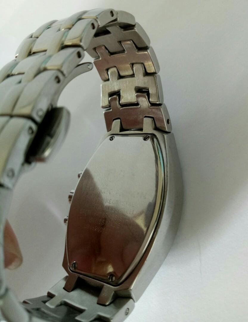 Auth Black Armin Chronograph Mother of Pearl Diamonds Bezel Watch