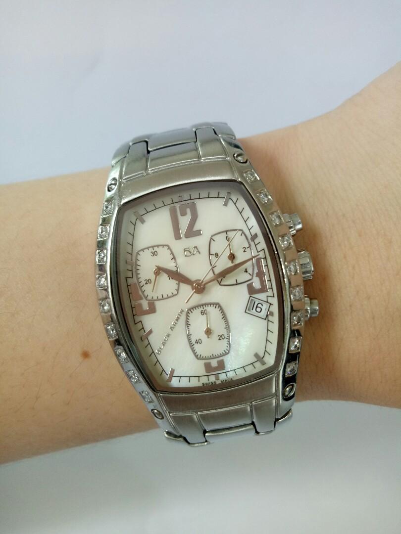 Black armin diamond watch discount