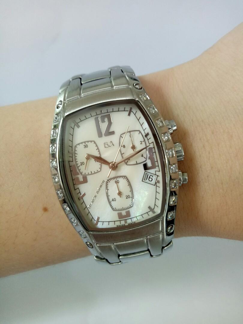 Auth Black Armin Chronograph Mother of Pearl Diamonds Bezel Watch for Ladie s Women s Fashion Watches Accessories Watches on Carousell