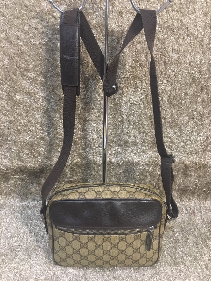 Gucci Shoulder Bag 114291 GG Supreme Pattern Beige Brown PVC Leather Sling  Crossbody Ladies Men