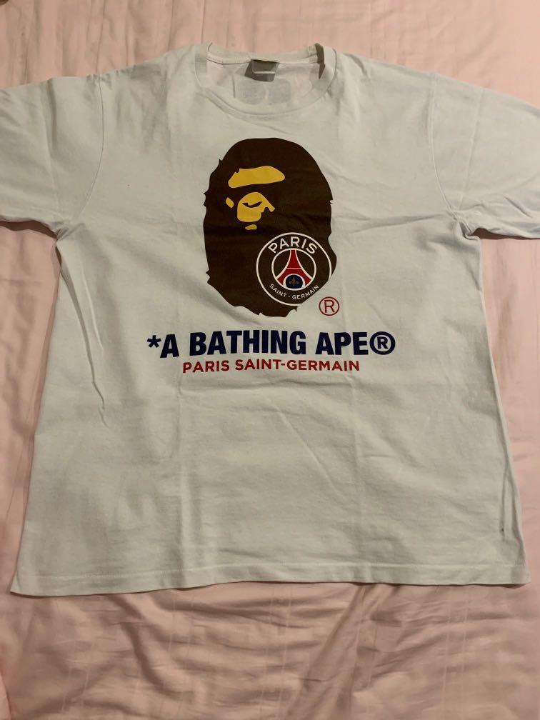 Bathing Ape X Psg Logo Tee, Men'S Fashion, Tops & Sets, Tshirts & Polo  Shirts On Carousell