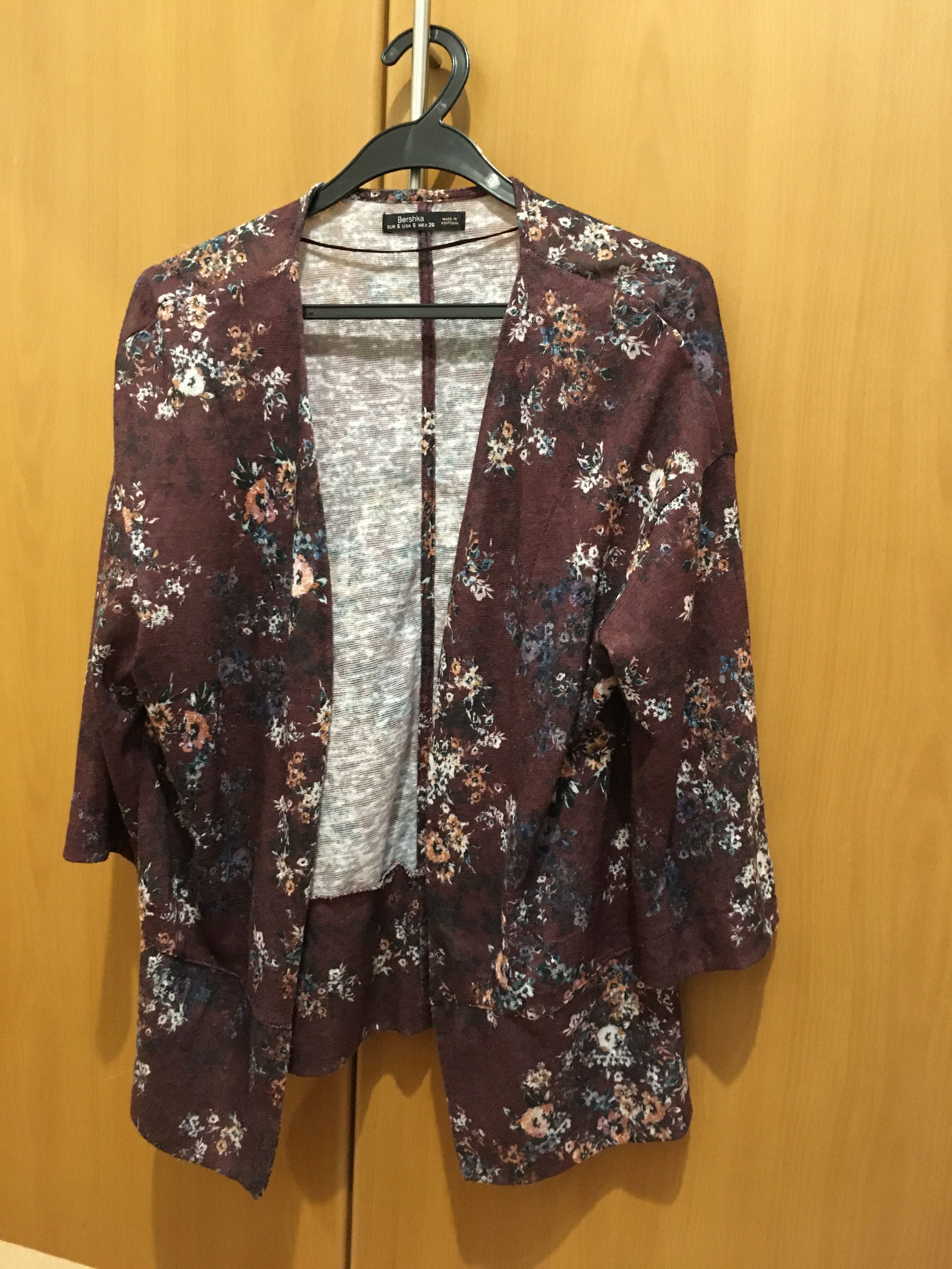 Bershka Floral Kimono Cardigan, Women's Fashion, Coats, Jackets and ...