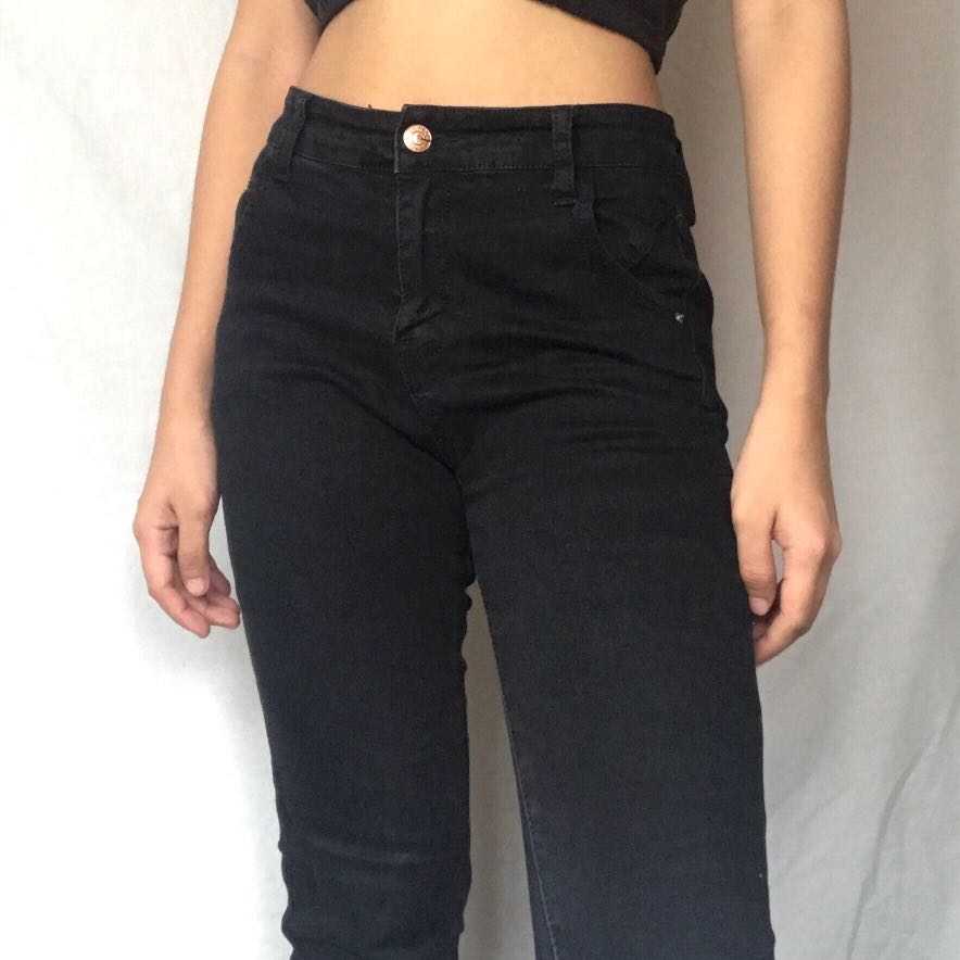 womens black high waisted pants