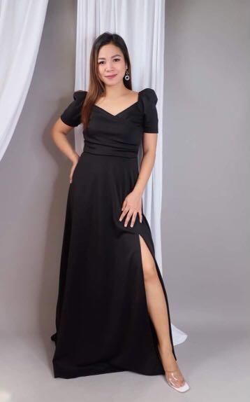 Black Modern Filipi iana Long Dress Women s Fashion Dresses
