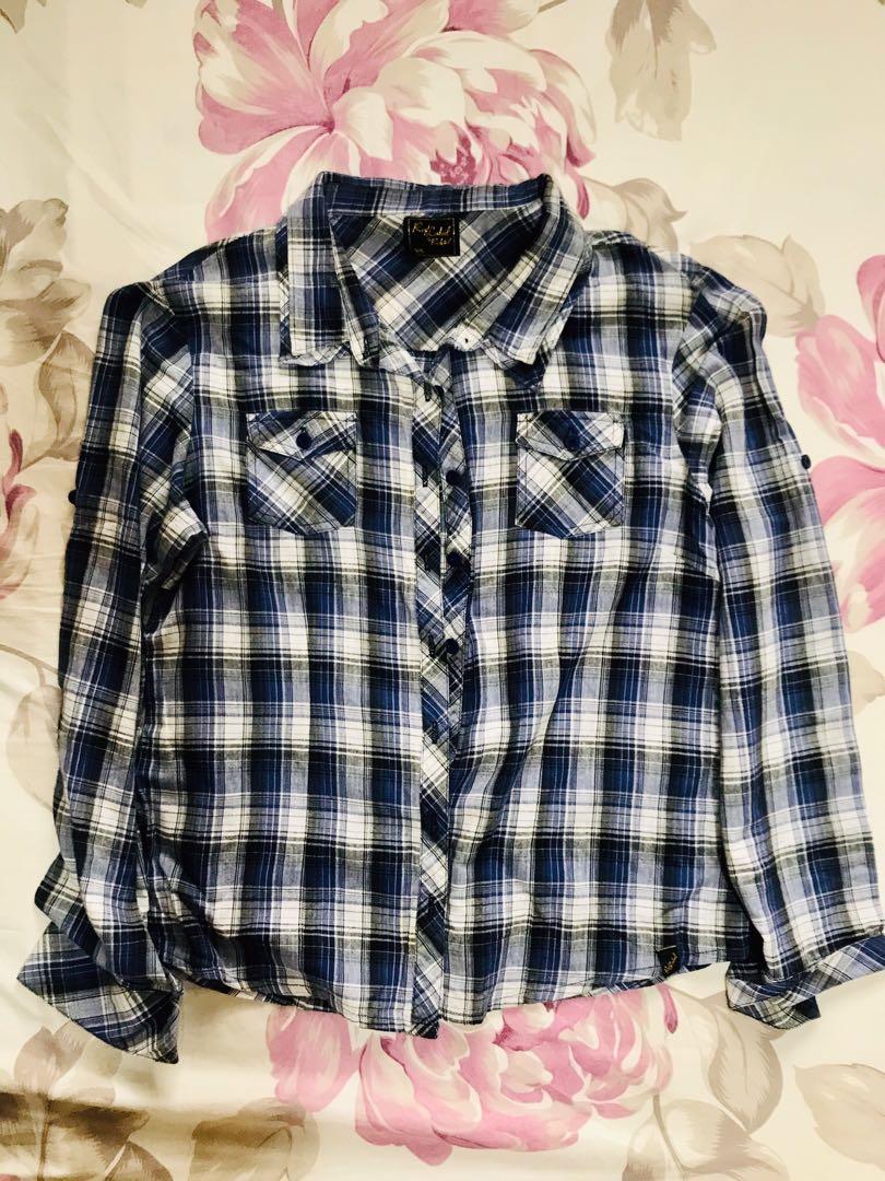 women's plus size checkered shirt