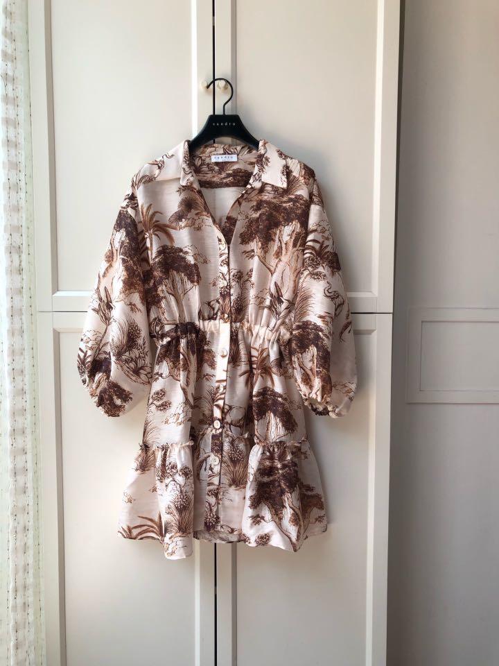sandro printed shirt dress