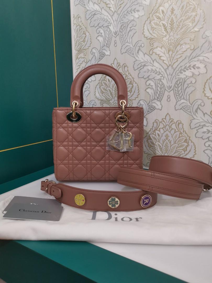 Sold Brand New Lady Dior Small Blush Milk Tea Lamb With Light Ghw Luxury Bags Wallets Handbags On Carousell