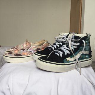 Bundle! Authentic Vans Sk8 Hi Zip & Vans Slip On Kids