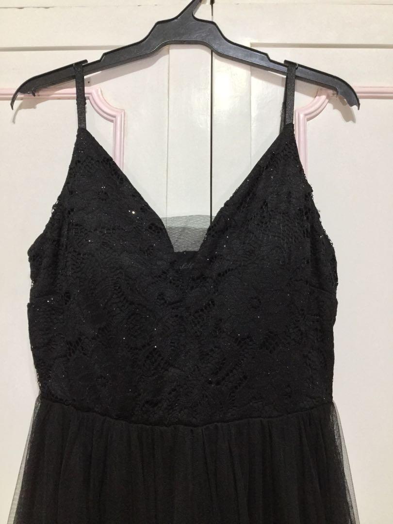 Candalite black lace dress top