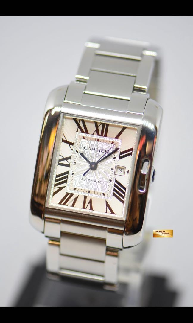 Cartier Tank Anglaise Mid Size 18K Rose Gold + Steel from 2014 Ref 3511 Watch + Box + Papers