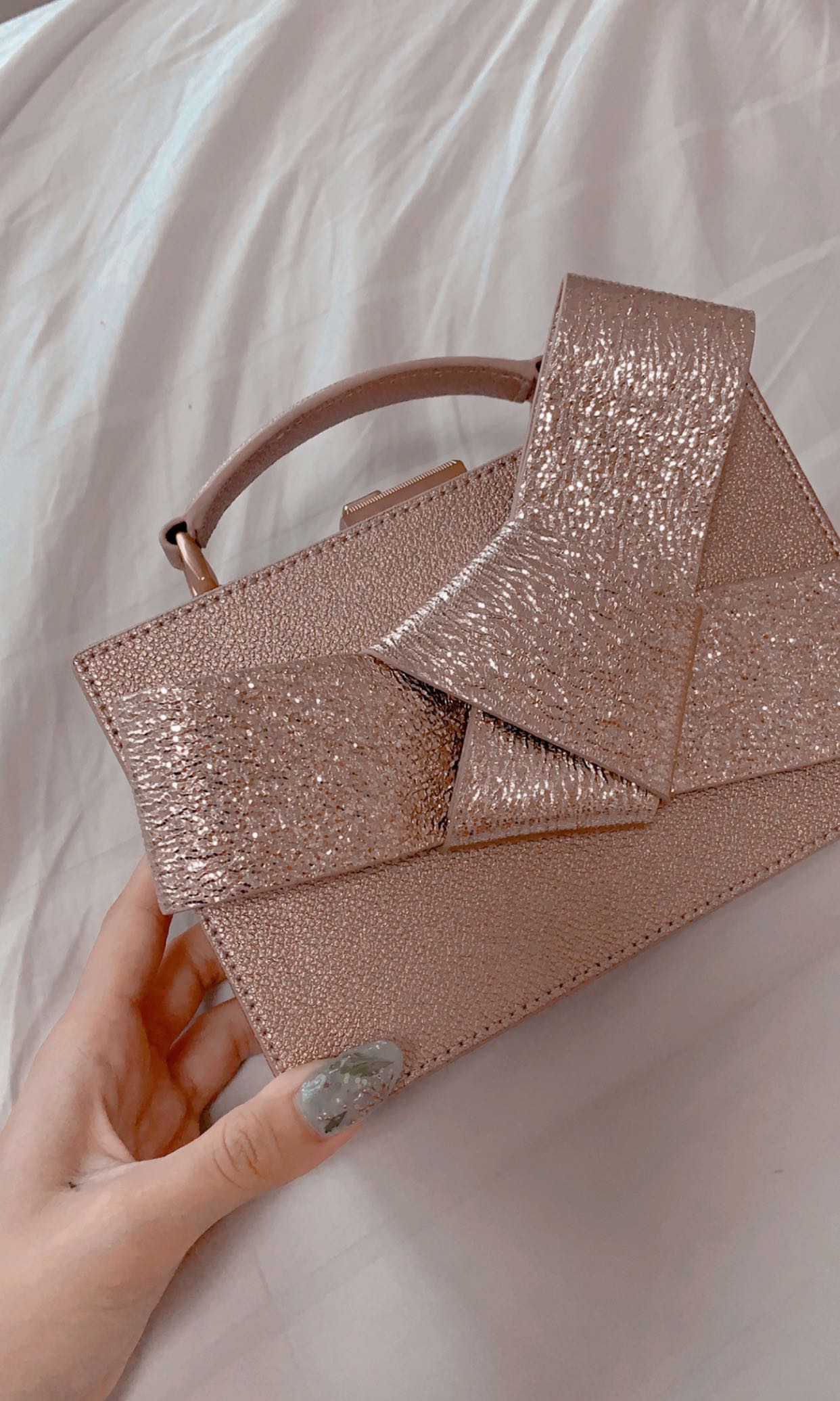 Rose gold grab best sale bag