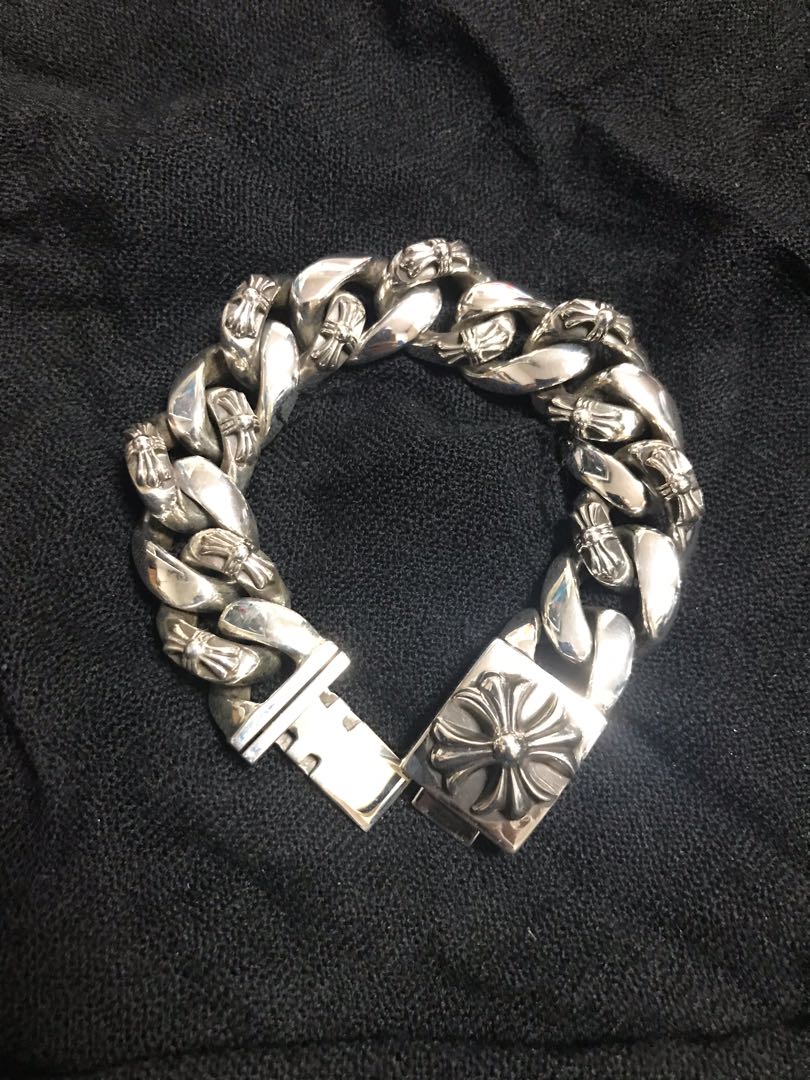 Chrome hearts fancy link bracelet, 名牌, 飾物及配件- Carousell