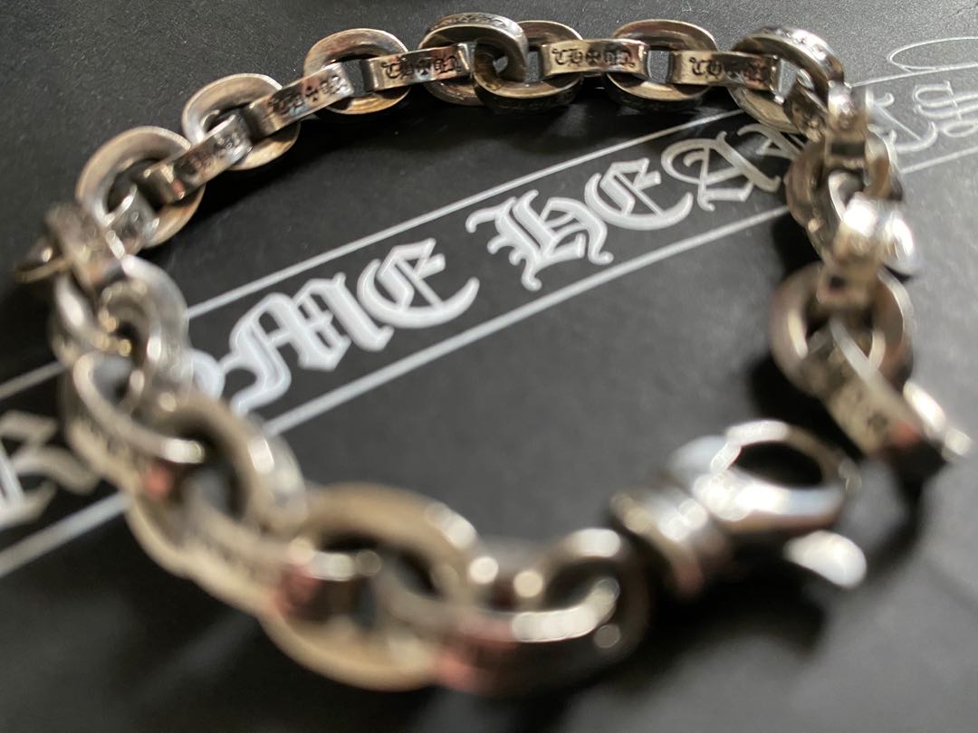 Chrome Hearts Paper Chain Bracelet(20cm) 鎖鍊型純銀手鍊, 男裝