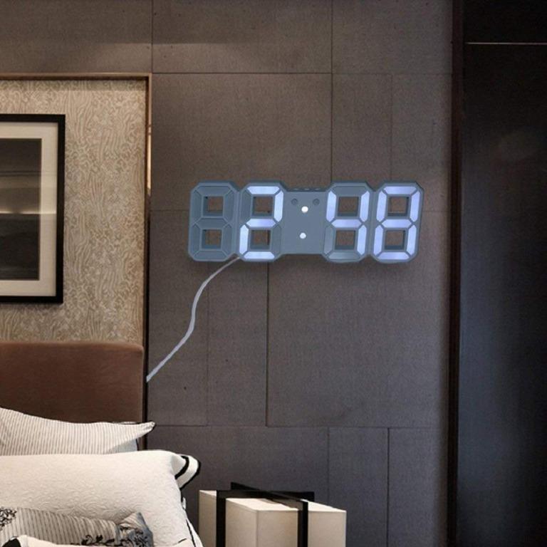DS6609 Acrylic Digital LED Table/Wall Hanging Alarm Clock, Furniture