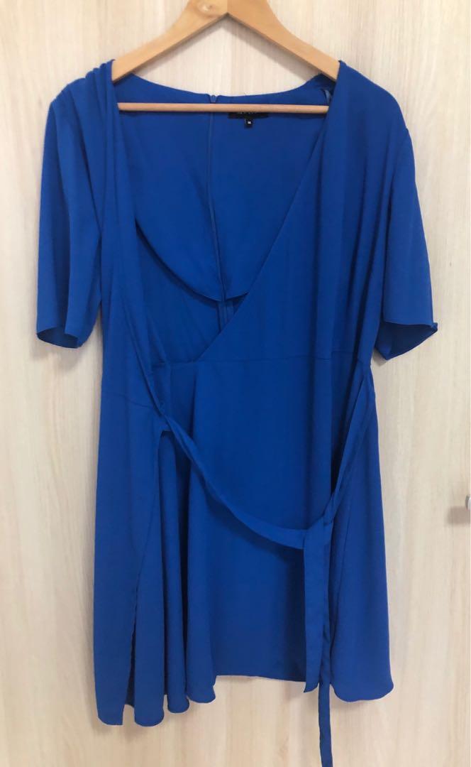 Electric blue wrap dress - New Look ...