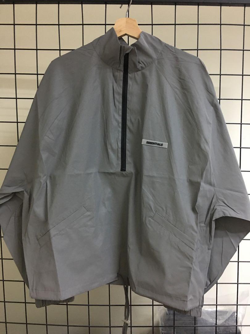 Fear of god essentials sale track jacket silver reflective