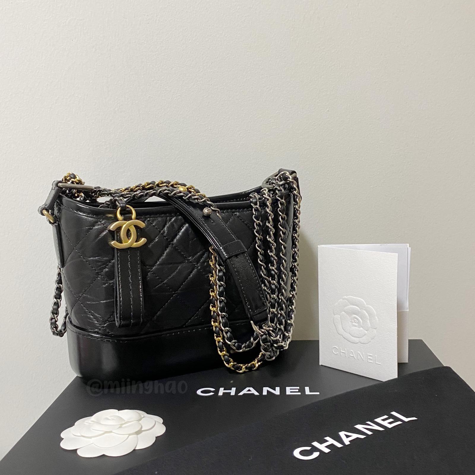 Chanel Gabrielle Bag Small Calfskin Black, Luxury, Bags & Wallets on  Carousell