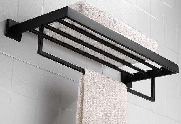 German Towel Rail Stainless Steel Black, Furniture u0026 Home Living, Bathroom  u0026 Kitchen Fixtures on Carousell
