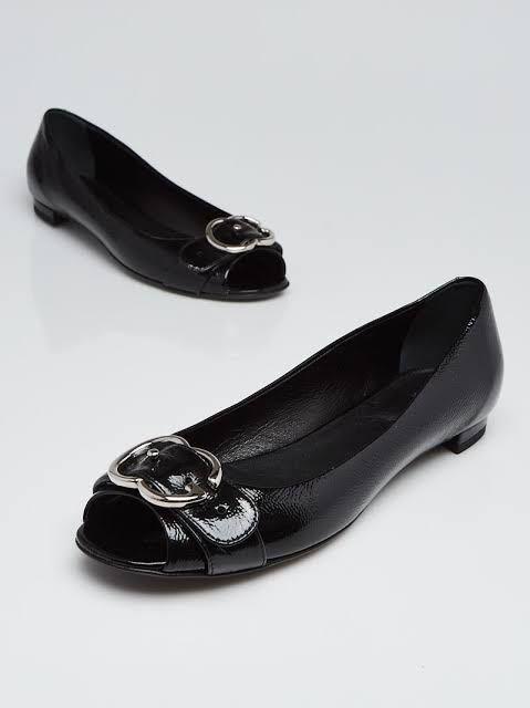 Gucci peep toe flats sales