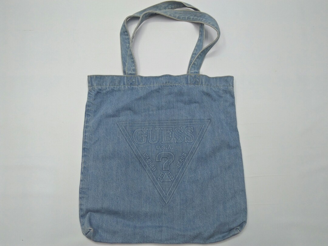 guess denim tote bag