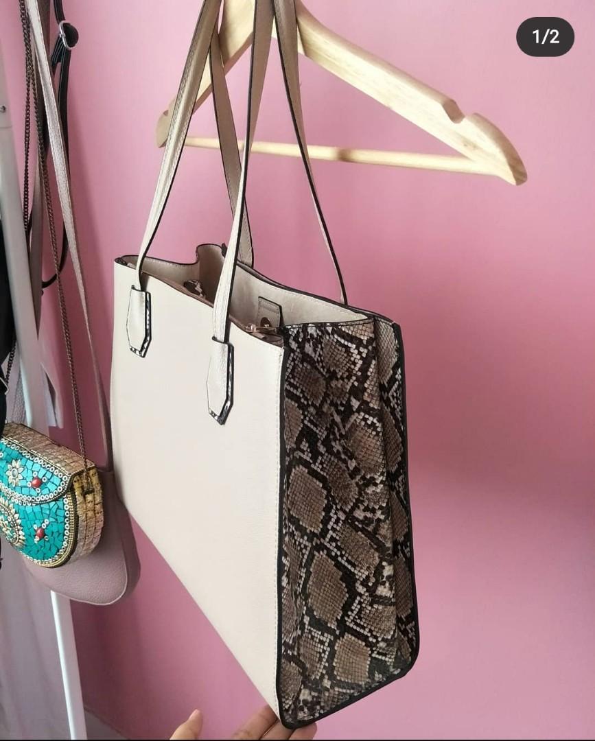 h&m snake print bag