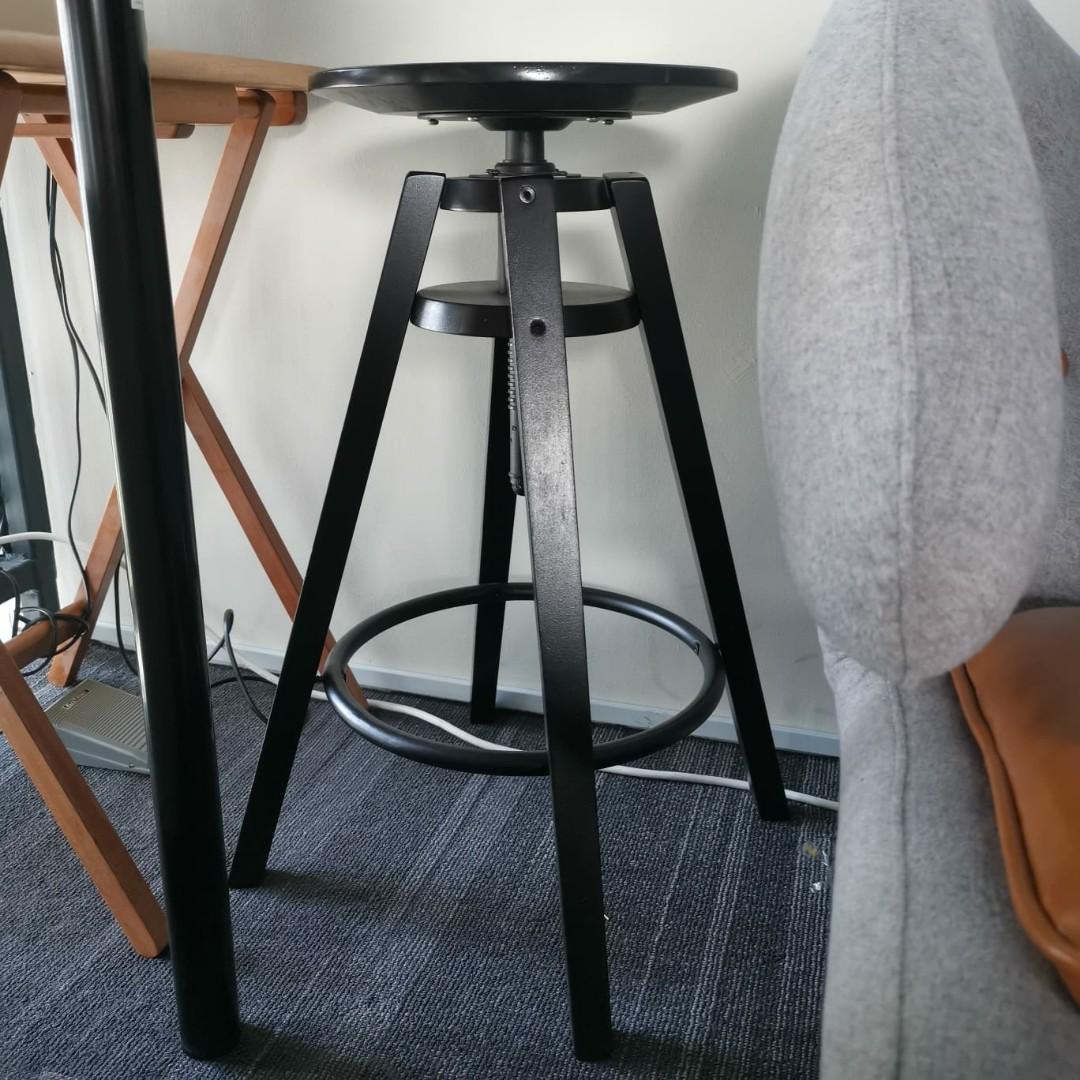 Ikea Black Wooden Bar Stool, Furniture & Home Living, Furniture, Chairs