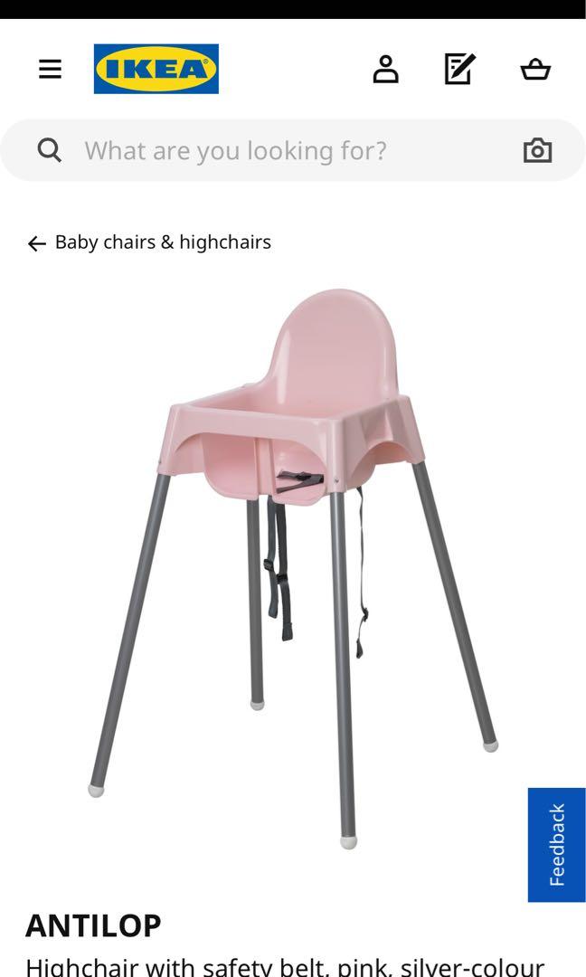 Antilop Silver Colour White Silver Colour Highchair With Tray Ikea