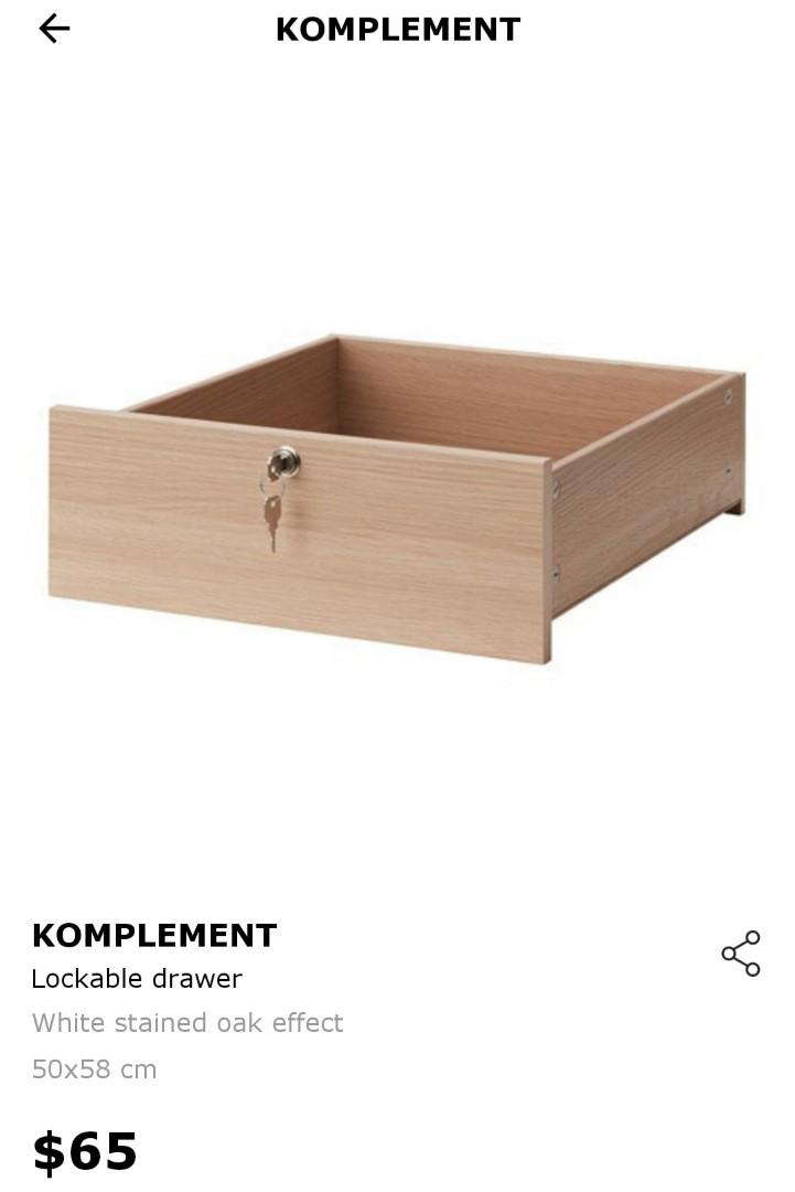 Ikea Komplement Drawer with Lock, Furniture & Home Living, Furniture