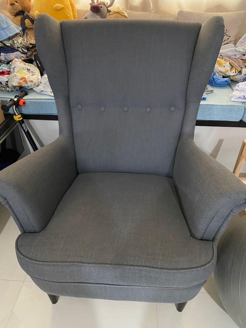 Ikea Strandmon Armchair Wing Chair Grey Furniture Tables Chairs On Carousell