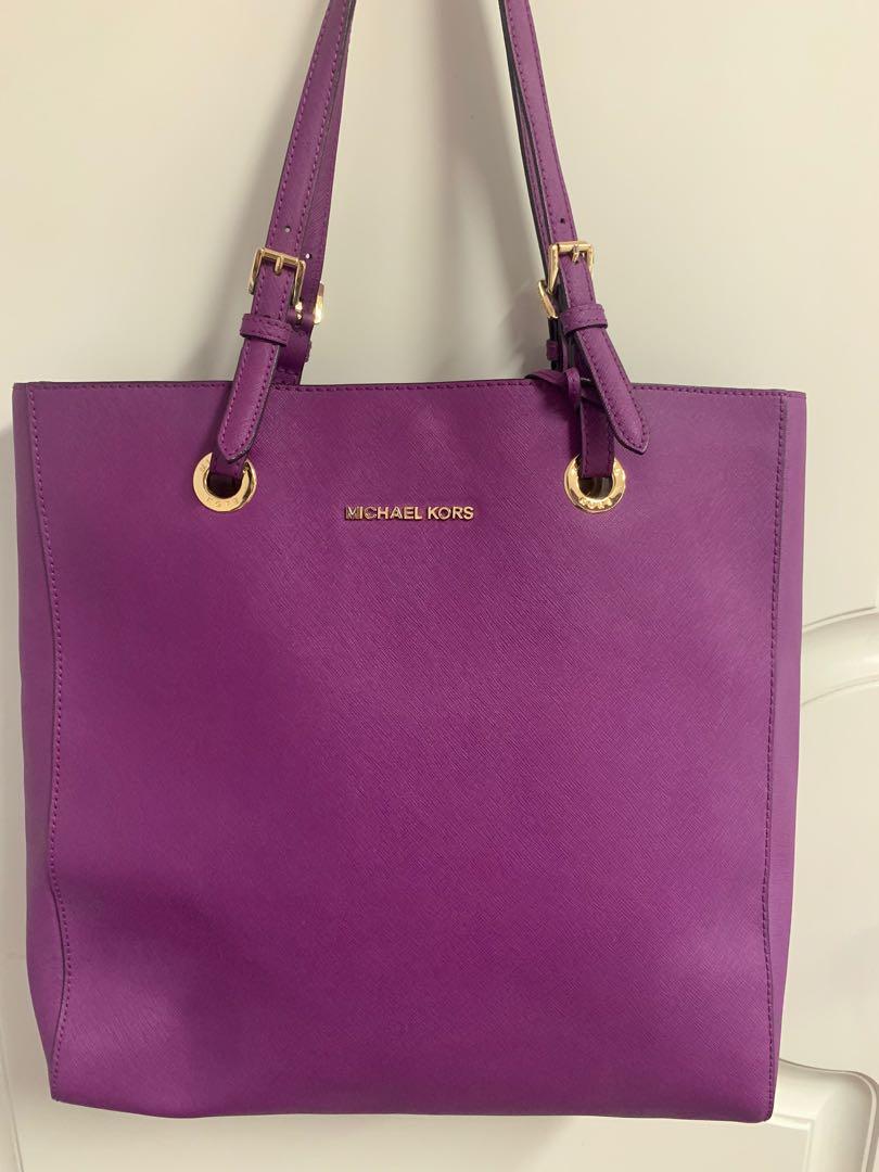 Purple michael clearance kors tote