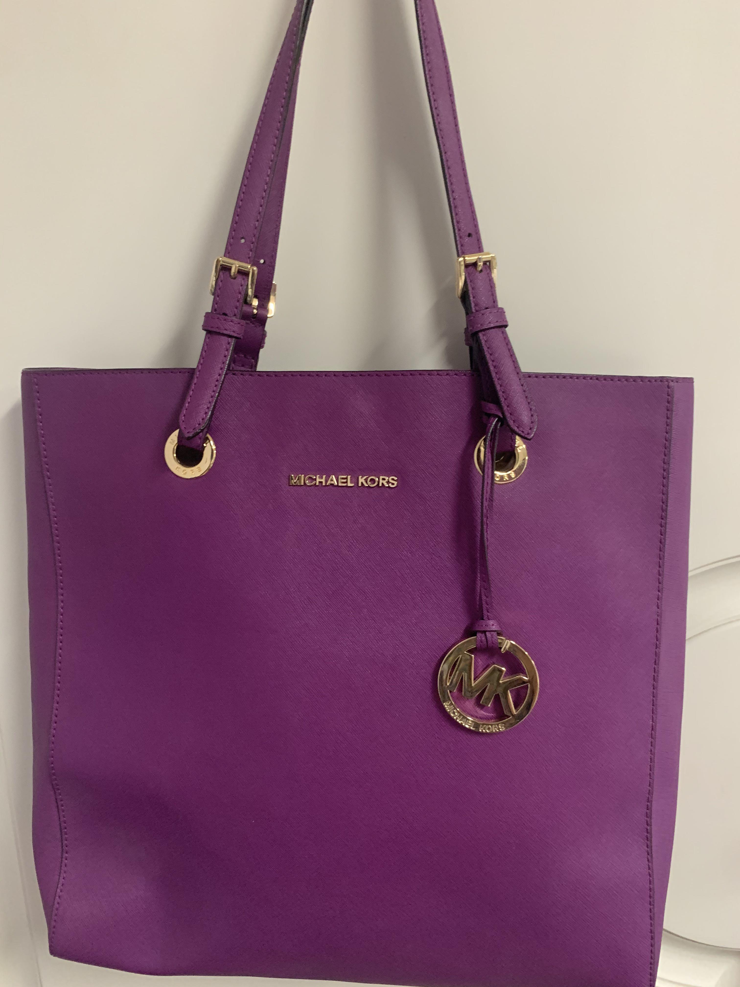 Jet set leather handbag Michael Kors Purple in Leather  23269094
