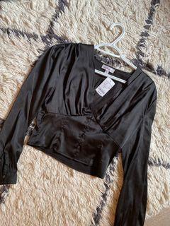 NEW • Mendocino black silk blouse