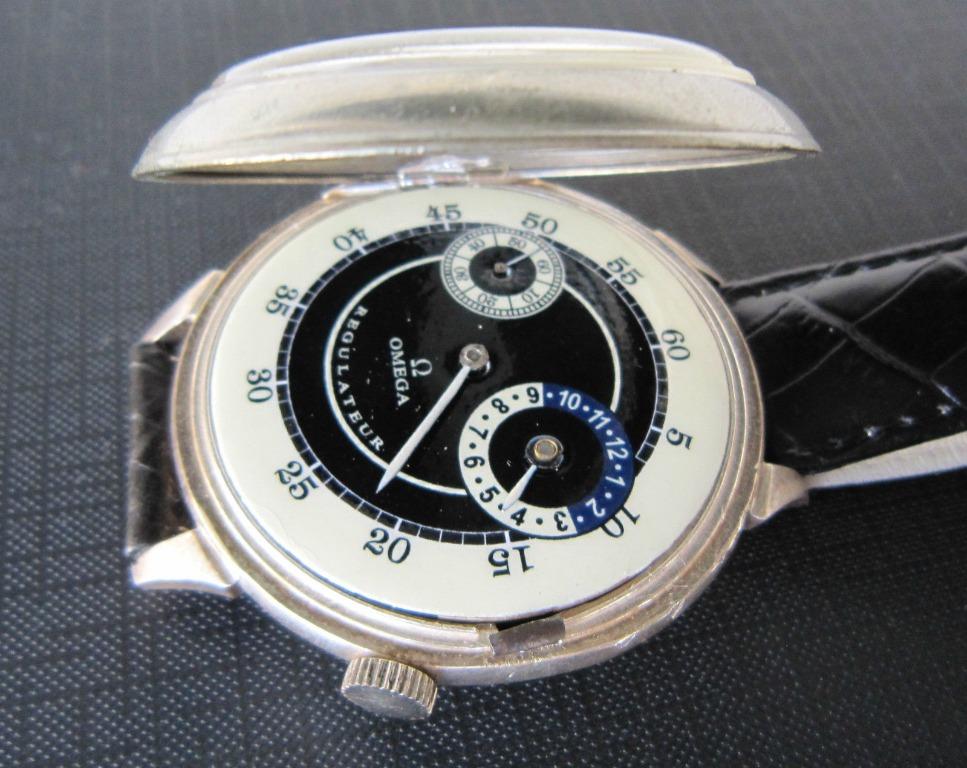 Oversize OMEGA Manual Winding Wrist Watch Regulateur Model Art Deco Limited Edition Military Memorabilia Memento Souvenir Vintage Omega Watch Rare Watch Old Watch Professional timekeeper World War One...
